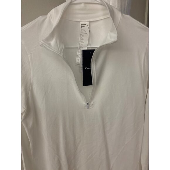 Fabletics Womens Medium White Half-Zip Pullover Long Sleeve Top Athletic - Picture 12 of 14